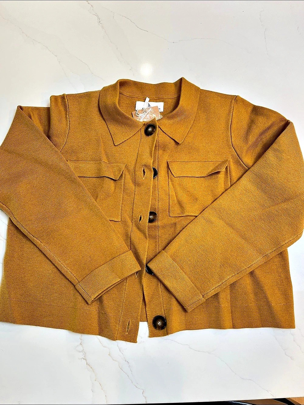Shy Velvet Sweater Mustard Medium NWT